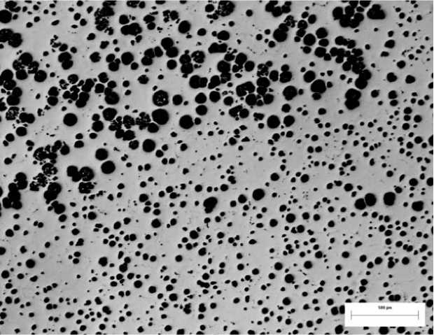 图8:高碳当量造成的石墨漂浮队列石墨图9是一副经典的队列石墨组织